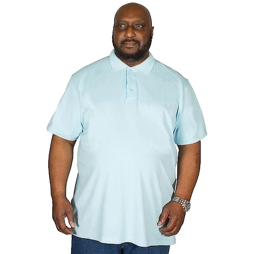 Bigdude Plain Polo Shirt Light Blue 3 Bigdude Plain Polo Shirt Light Blue - Image 3