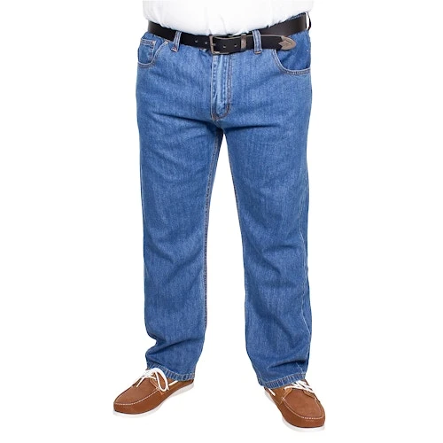 Bigdude Elasticated Waist Jeans Mid Wash 1 Bigdude Elasticated Waist Jeans Mid Wash