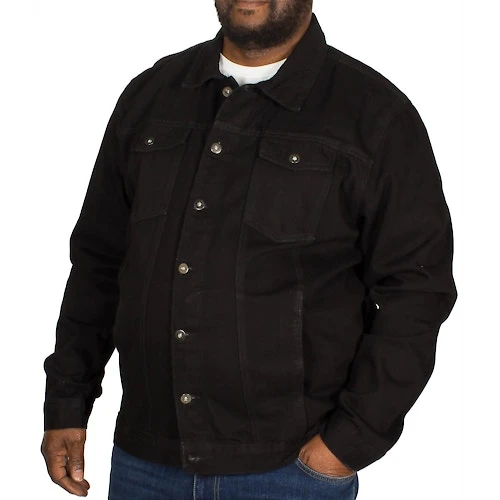 Bigdude Classic Denim Jacket Black 3 Bigdude Classic Denim Jacket Black - Image 3