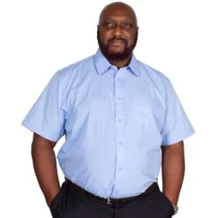 Bigdude Classic Short Sleeve Poplin Shirt Light Blue -Casual Suit For Men Sales Store img 9313 clipped rev 1