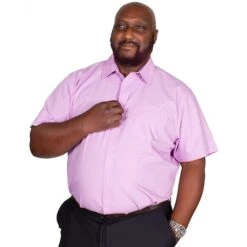 Bigdude Classic Short Sleeve Poplin Shirt Violet -Casual Suit For Men Sales Store img 9323 clipped rev 1