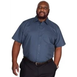 Bigdude Classic Short Sleeve Poplin Shirt Petrol -Casual Suit For Men Sales Store img 9329 clipped rev 1