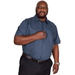 Bigdude Classic Short Sleeve Poplin Shirt Petrol -Casual Suit For Men Sales Store img 9331 clipped rev 1